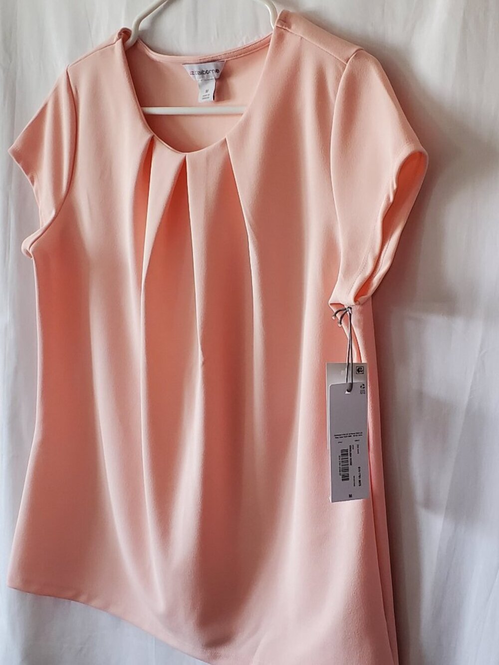 Liz Claiborne Classic blouse with pleated neckline Size: M Brand New with tags!